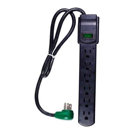 Gogreen Outlet Tap, Surge, 5-15R, 3 ft., Black GG-16103MSBK